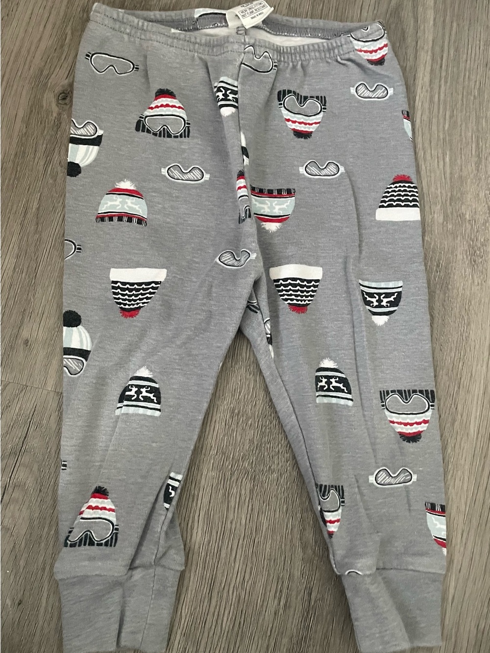 Janie and Jack Gray Kids Pants with Hat & Goggle Motif 12 to 18m
